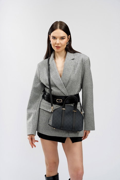 Lucky Bees Bolso de Mano Negro y Gris Lucky Bees Bolso de Mano Negro y Gris